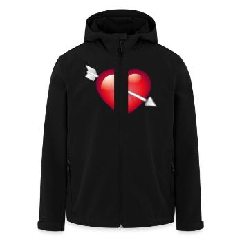 Smiley Heart with arrow - Veste softshell homme en polyester recyclé Stanley/Stella - noir - Devant - AI Model Male 185 light (185cm)