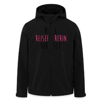 Reiseführer Reiseführerin Führer Tourismus Tourist - Recycelte Männer Softshell-Jacke von Stanley/Stella - Schwarz - Vorne - AI Model Male 185 light (185cm)