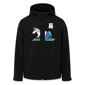 "Fluffy" fat unicorn - Veste softshell homme en polyester recyclé Stanley/Stella - noir - Devant - AI Model Male 185 light (185cm)