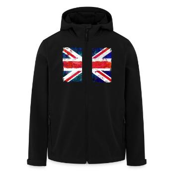 Union Jack - UK Flag - Recycelte Männer Softshell-Jacke von Stanley/Stella - Schwarz - Vorne - AI Model Male 185 light (185cm)