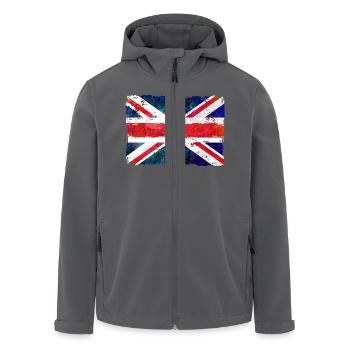 Union Jack - UK Flag - Recycelte Männer Softshell-Jacke von Stanley/Stella - Anthrazit - Vorne - AI Model Male 185 light (185cm)