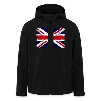 Union Jack - UK Flag - Recycelte Männer Softshell-Jacke von Stanley/Stella - Schwarz - Vorne - AI Model Male 185 light (185cm)