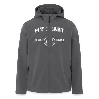 New Zealand My Heart Is All Black - Men’s Recycled Softshell Jacket by Stanley/Stella - black - Front - AI Model Male 185 light (185cm)