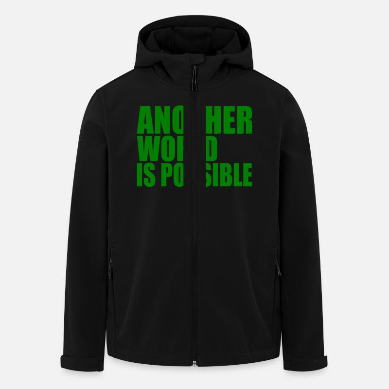 Another world is possible - Veste softshell homme en polyester recyclé Stanley/Stella - noir