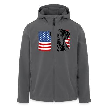 CATAHOULA LEOPARD DOG America Flag Dogs Wilsigns - Men’s Recycled Softshell Jacket by Stanley/Stella - black - Front - AI Model Male 185 light (185cm)
