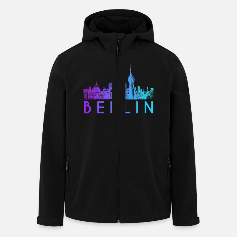 Berlin Skyline - Recycelte Männer Softshell-Jacke von Stanley/Stella - Schwarz