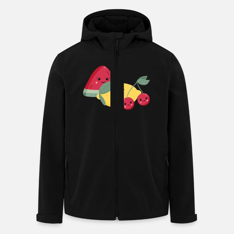 Wassermelone,Zitrone & Kirschen - Recycelte Männer Softshell-Jacke von Stanley/Stella - Schwarz