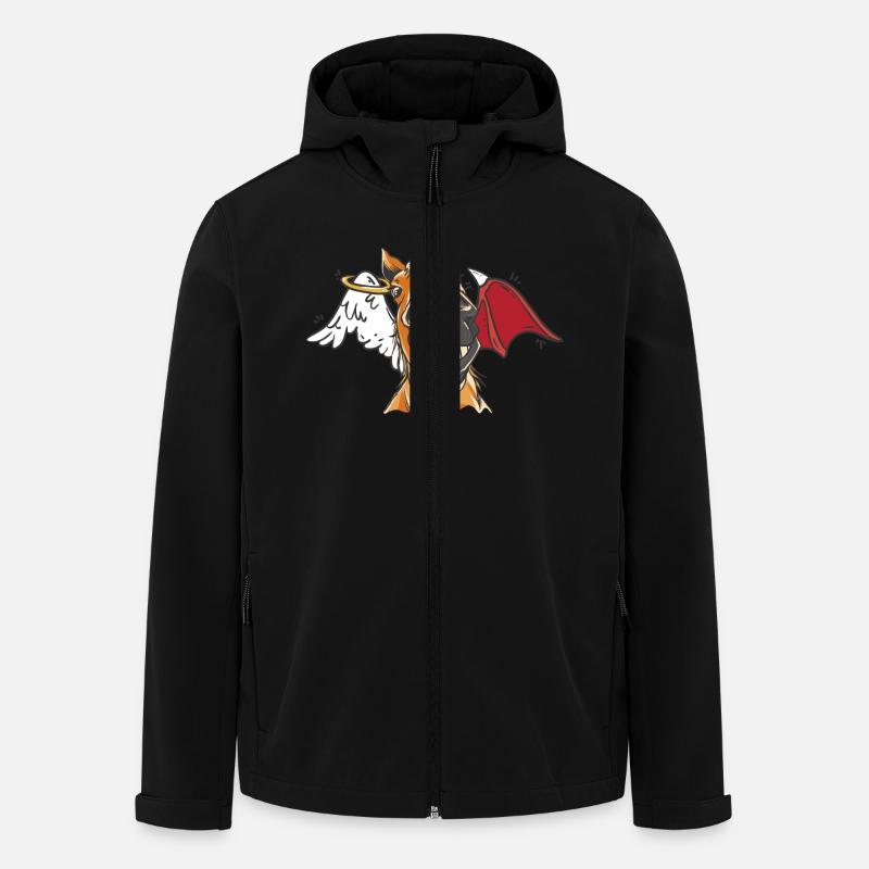 Tête de cheval cheval Chevaux Ange Diable Cheval - Veste softshell homme en polyester recyclé Stanley/Stella - noir