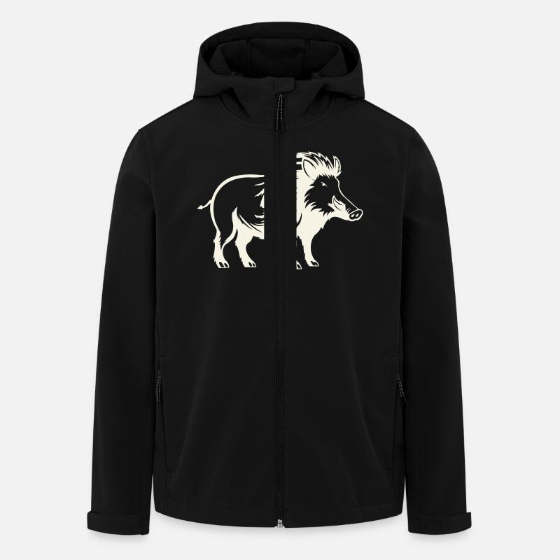 Wild Boar Animal 1 - Men’s Recycled Softshell Jacket by Stanley/Stella - black