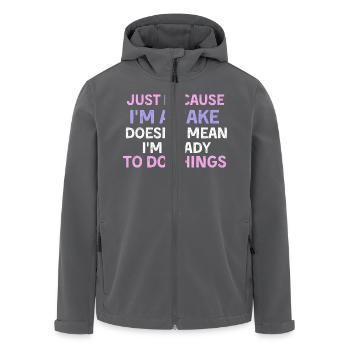 Just because i'm awake doesn't mean i'm ready to d - Recycelte Männer Softshell-Jacke von Stanley/Stella - Schwarz - Vorne - AI Model Male 185 light (185cm)