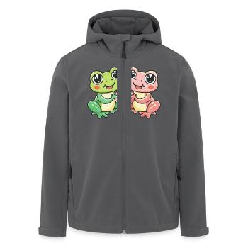 Frosch Paar Liebe Valentinstag - Recycelte Männer Softshell-Jacke von Stanley/Stella - Schwarz - Vorne - AI Model Male 185 light (185cm)
