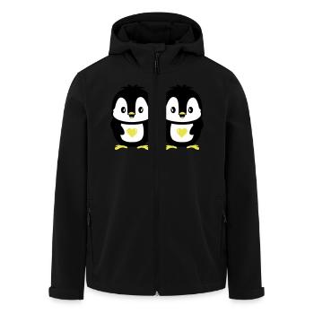 pinguine süß liebe - Recycelte Männer Softshell-Jacke von Stanley/Stella - Schwarz - Vorne - AI Model Male 185 light (185cm)