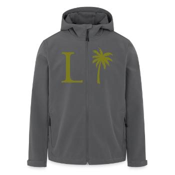 Lettre l vert Palm - Veste softshell homme en polyester recyclé Stanley/Stella - noir - Devant - AI Model Male 185 light (185cm)