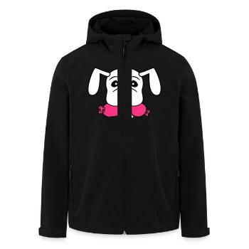 Hund Wurst Maul Hunger Essen Frisst Würstchen Süß - Recycelte Männer Softshell-Jacke von Stanley/Stella - Schwarz - Vorne - AI Model Male 185 light (185cm)