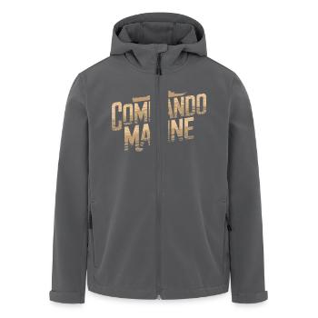 Commando Marine - Veste softshell homme en polyester recyclé Stanley/Stella - noir - Devant - AI Model Male 185 light (185cm)