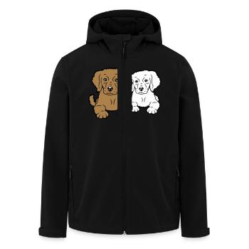 2 dogs team two friends crew happy brothers - Men’s Recycled Softshell Jacket by Stanley/Stella - black - Front - AI Model Male 185 light (185cm)