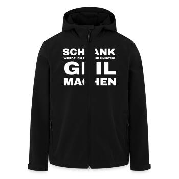 Schlank würde ich dich nur unnötig geil machen - Recycelte Männer Softshell-Jacke von Stanley/Stella - Schwarz - Vorne - AI Model Male 185 light (185cm)
