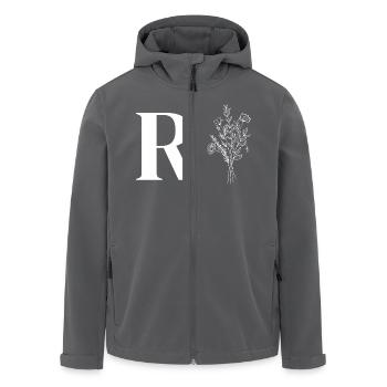 Lette R fleurs minimalistes - Veste softshell homme en polyester recyclé Stanley/Stella - noir - Devant - AI Model Male 185 light (185cm)