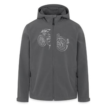 Motorrad Skizze - Recycelte Männer Softshell-Jacke von Stanley/Stella - Schwarz - Vorne - AI Model Male 185 light (185cm)