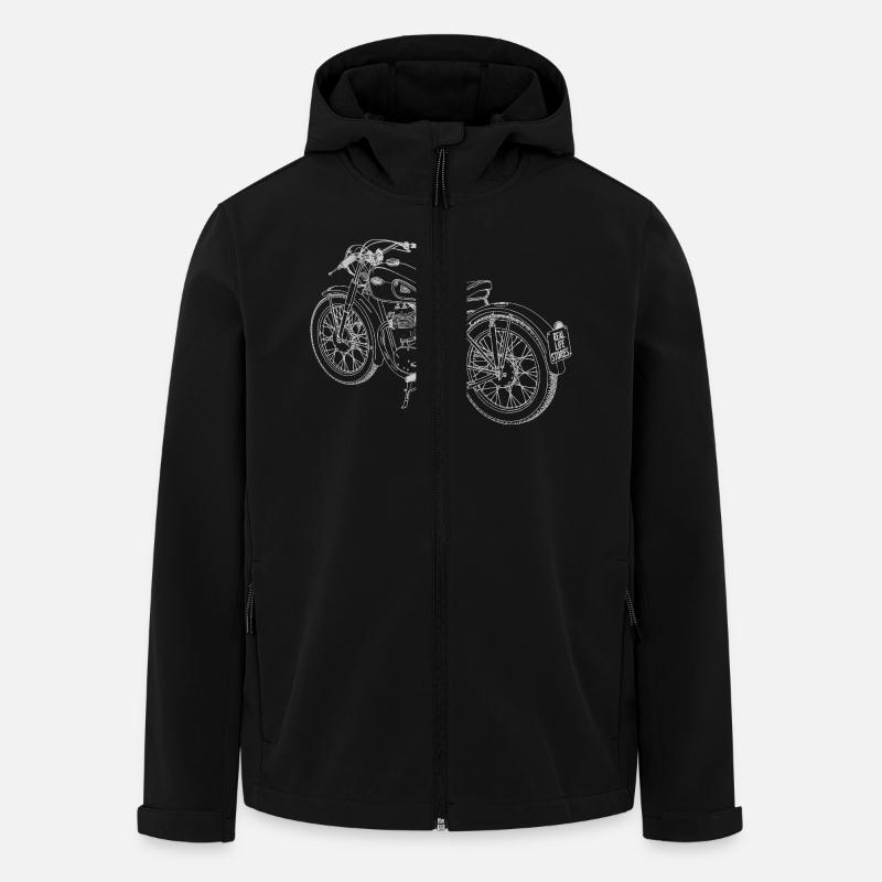 Motorcycle Sketch - Men’s Recycled Softshell Jacket by Stanley/Stella - black