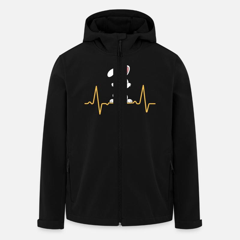Rabbit Heartbeat Love Eared Bunny - Men’s Recycled Softshell Jacket by Stanley/Stella - black