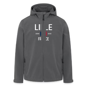 Lille - France - France - Flag - Coordinates - Men’s Recycled Softshell Jacket by Stanley/Stella - black - Front - AI Model Male 185 light (185cm)
