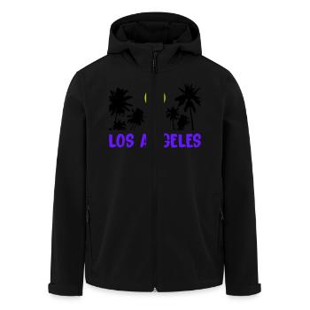 los angeles - Recycelte Männer Softshell-Jacke von Stanley/Stella - Schwarz - Vorne - AI Model Male 185 light (185cm)
