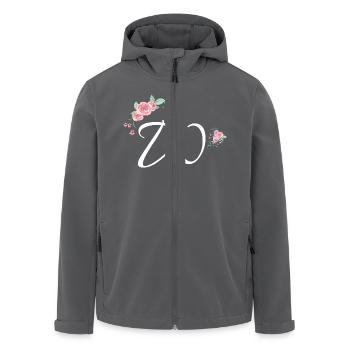 Lettre w fleurs - Veste softshell homme en polyester recyclé Stanley/Stella - noir - Devant - AI Model Male 185 light (185cm)