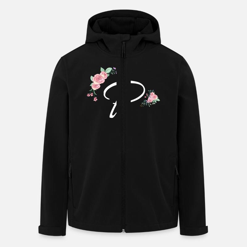 Lettre p fleurs - Veste softshell homme en polyester recyclé Stanley/Stella - noir