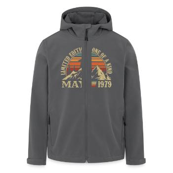 légendes nées en mai 1979 anniversaire mai 1979 - Veste softshell homme en polyester recyclé Stanley/Stella - noir - Devant - AI Model Male 185 light (185cm)