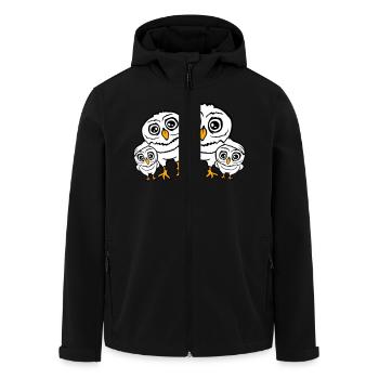 4 Owls Dad Mom Child Baby Family Mother Father - Men’s Recycled Softshell Jacket by Stanley/Stella - black - Front - AI Model Male 185 light (185cm)