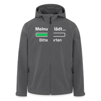 Meinung lädt … Bitte warten – Sarkastisches Shirt - Recycelte Männer Softshell-Jacke von Stanley/Stella - Schwarz - Vorne - AI Model Male 185 light (185cm)
