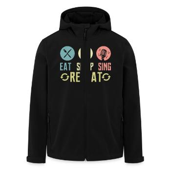 Eat Sleep Sing Repeat Singer Singing - Men’s Recycled Softshell Jacket by Stanley/Stella - black - Front - AI Model Male 185 light (185cm)