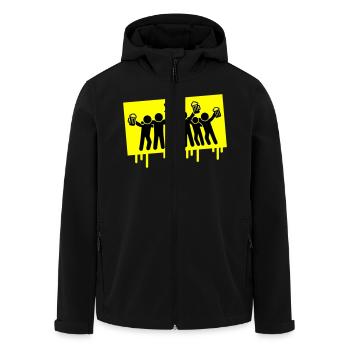 Bräutigam Team Junggesellenabschied - Recycelte Männer Softshell-Jacke von Stanley/Stella - Schwarz - Vorne - AI Model Male 185 light (185cm)