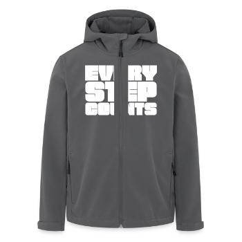 Every step counts - Men’s Recycled Softshell Jacket by Stanley/Stella - black - Front - AI Model Male 185 light (185cm)