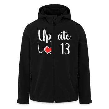 Update auf 13 - Lustiger 13. Geburtstag - Recycelte Männer Softshell-Jacke von Stanley/Stella - Schwarz - Vorne - AI Model Male 185 light (185cm)