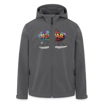 Kein Krieg - Recycelte Männer Softshell-Jacke von Stanley/Stella - Schwarz - Vorne - AI Model Male 185 light (185cm)