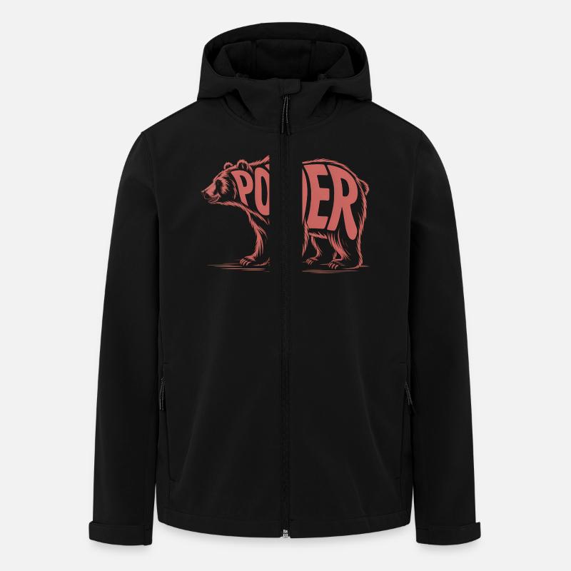 Bear - Cool Animal Logo - Men’s Recycled Softshell Jacket by Stanley/Stella - black