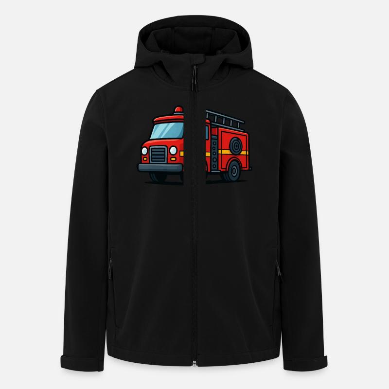 fire engine - Men’s Recycled Softshell Jacket by Stanley/Stella - black