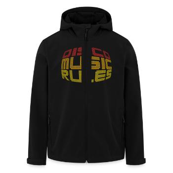 Disco Music Rules - Recycelte Männer Softshell-Jacke von Stanley/Stella - Schwarz - Vorne - AI Model Male 185 light (185cm)