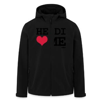 heidi loves me - Men’s Recycled Softshell Jacket by Stanley/Stella - black - Front - AI Model Male 185 light (185cm)