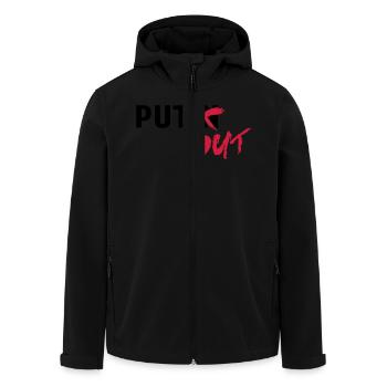 putout - Men’s Recycled Softshell Jacket by Stanley/Stella - black - Front - AI Model Male 185 light (185cm)