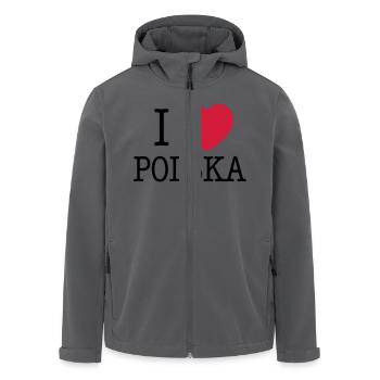 I LOVE POLAND - Men’s Recycled Softshell Jacket by Stanley/Stella - black - Front - AI Model Male 185 light (185cm)