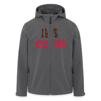 I Love CORK - Men’s Recycled Softshell Jacket by Stanley/Stella - black - Front - AI Model Male 185 light (185cm)