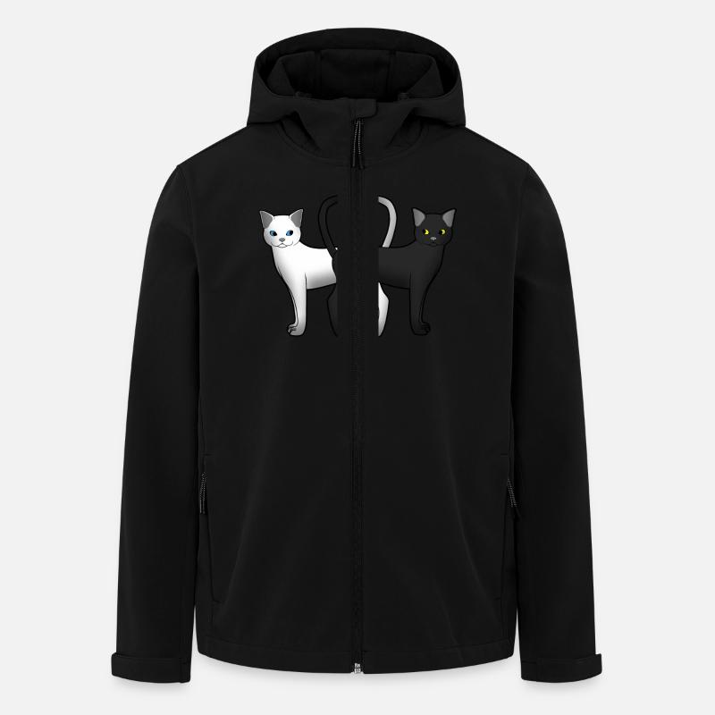White and black cat - Men’s Recycled Softshell Jacket by Stanley/Stella - black