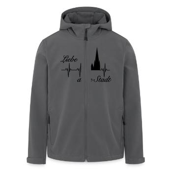 Köln Herzschlag - Recycelte Männer Softshell-Jacke von Stanley/Stella - Schwarz - Vorne - AI Model Male 185 light (185cm)