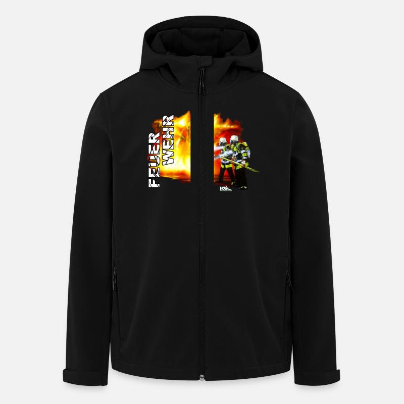 BFM Feuerwehr - Recycelte Männer Softshell-Jacke von Stanley/Stella - Schwarz