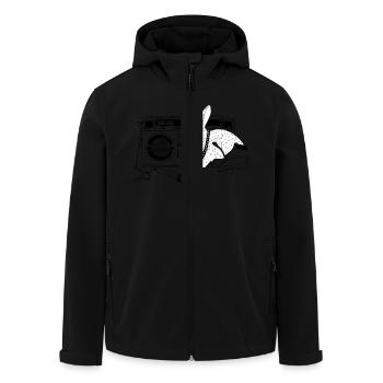 Hiphop - Men’s Recycled Softshell Jacket by Stanley/Stella - black - Front - AI Model Male 185 light (185cm)