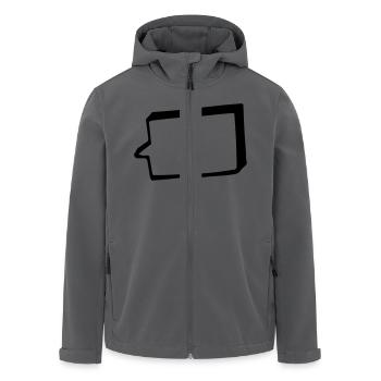 Sprechblase, 3D, groß, dicker Rand - Recycelte Männer Softshell-Jacke von Stanley/Stella - Schwarz - Vorne - AI Model Male 185 light (185cm)