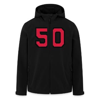 50__f2 - Men’s Recycled Softshell Jacket by Stanley/Stella - black - Front - AI Model Male 185 light (185cm)